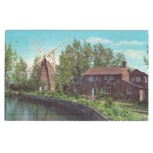 HUNSETT MILL, NORFOLK BROADS used vintage postcard 1968 postmark #