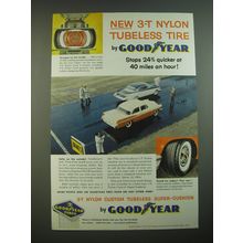 1956 Goodyear 3-T Nylon Tubeless Tires Advertisement