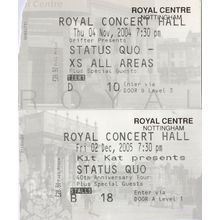 Status Quo Nottingham 2x 2004 2005 Live Concert Ticket s