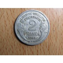 France Republic 1945B 2 Francs Coin