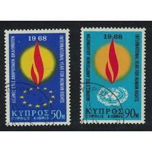 Cyprus Human Rights Year 2v 1968 CTO SG#316-317