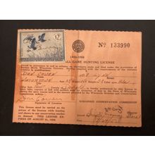 ICOLLECTZONE US RW22 1956 Federal Duck Stamp on License