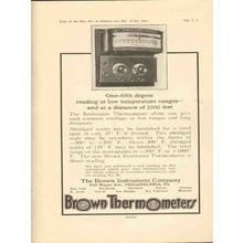 brown instrument company 1923 resistance thermometer temps vintage ad
