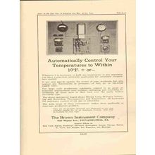 brown instrument company 1923 automatic control temperature vintage ad