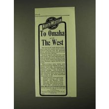 1903 The North-Western Line Ad - To Omaha and the West