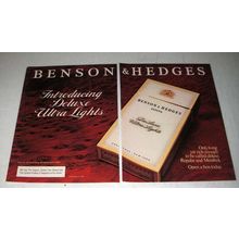 1982 Benson & Hedges Deluxe Ultra Lights Cigarette Ad