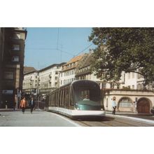 Strasbourg 03 Tram Austrian Bus at Pont St Nicolas Postcard