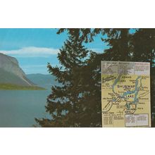 Shaswap Canadian Biggest Indian Tribe Lake Map Canada Postcard