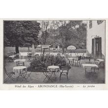 Hotel Des Rhone Alpes Abondance Jardin Antique French Advertising Postcard