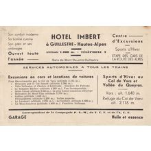Hotel Imbert French Advertising Postcard