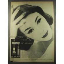1956 Peggy Sage Nail Polish and Lipstick Advertisement - Strictly for a Sybarite