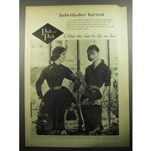 1957 Peck and Peck Dresses Ad - haberdasher harvest