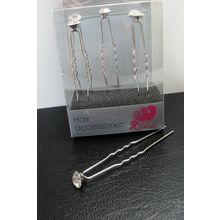 Wildest Dreams Plain Classic Crystal Hair Pin Ladies Womens Bridal Prom Box of 6