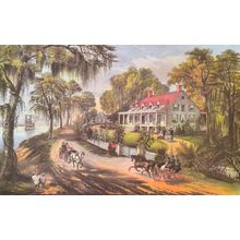 HOME ON THE MISSISSIPPI 1952 Nathaniel Currier - Alfred Waud PRINT