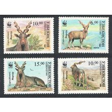 Uzbekistan WWF Markhor Screw Horn Goat 4v 1995 MNH SG#62-65 MI#61-64 Sc#64-67