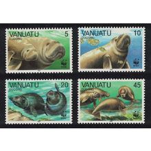 Vanuatu WWF Dugong Manatee 4v 1988 MNH SG#492-495 MI#782-785 Sc#470-473