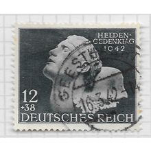 GERMANY 1942 HEROES DAY DEAD FIGHTER HEAD DATED COPY USED Mi 812