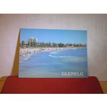 THE BEACH, GLENELG, SOUTH AUSTRALIA used postcard =