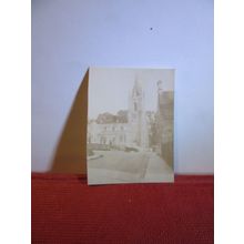 UNKNOWN STREET & CHURCH SCENE small photograph 1930s =