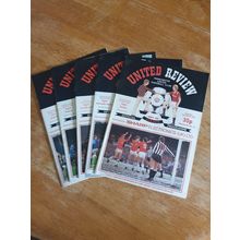 X 5 Manchester United Vintage Football Programmes.