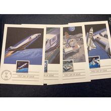 ICOLLECTZONE US C122-125 Beautiful Color Card FDC Set (A100)