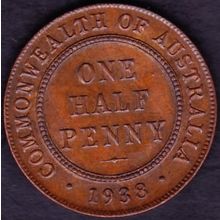 1938 Australia 1 Half Penny coin