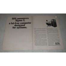 1966 SDS Sigma 2 computer Ad - Fat-Free Computer for Systems