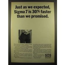 1966 SDS Sigma 7 Computer Ad - 30% Faster Than we Promised