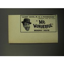 1956 Mr. Wonderful Play Ad - Sammy Davis, Jr. Is a powerhouse