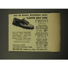 1960 Mac Shoes Ad - Half the Weight! Waterproof Soles! Floater Golf Shoe