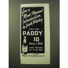 1960 Paddy Irish Whisky Ad - For a most pleasant introduction to Irish Whisky
