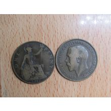GB 1917 George V Penny Coin