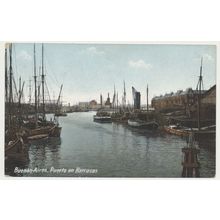 Argentina BUENOS AIRES Puerto en Barracas ships early 20th C. RPPC RCK 8362