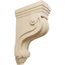 Ekena Millwork COR03X06X10TSRW Boston Traditional Scroll Wood Corbels, 3 3/8"W X