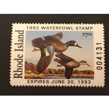 ICOLLECTZONE US Rhode Island 1992 #4 Duck Stamp VF NH