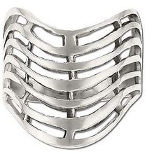 Sterling Silver Basket Shield Ring