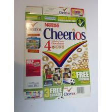 Nestle Cheerios 2008 Panini Football Stickers Empty Cereal Box
