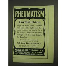 1903 McKesson & Robbins Tartarlithine Ad