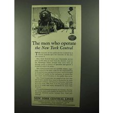 1922 New York Central Ad - The Men Who Operate