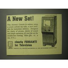 1948 Ferranti Television Ad - A new set!