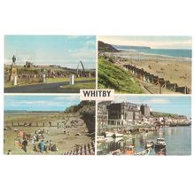 multiview WHITBY, Yorkshire unused vintage postcard /