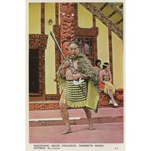 Maori Warrior Challenge Roturua Vintage New Zealand Postcard