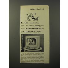 1953 Stromberg-Carlson Panavue Television Ad - Love is wonderful we agree