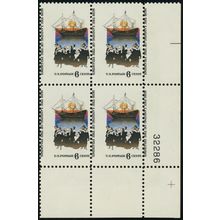 1420, MNH 6¢ HUGE Misperfed Error Plate Block of Four - Pilgrims - Stuart Katz