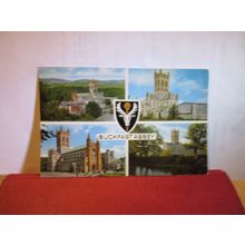 BUCKFAST ABBEY, DEVON multiview used postcard. by Salmon 1971 postmark =