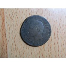 France 1854D Napoleon III 5 Centimes Coin