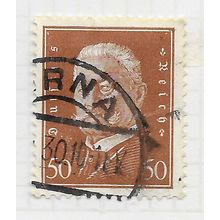 EMPIRE GERMANY 1928 PRESIDENT HINDENBURG 50Pf POSTMARK DATED USED Mi 420