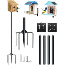 Qwayhome Upgrade 80In Smart Bird Feeder Pole, Outdoor Bluebird House Pole Mount