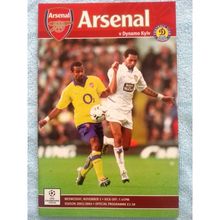 Arsenal v Dynamo Kyiv Football Programme UEFA Champions League 05/11/2003