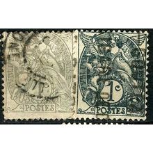 1900 Yvert 107+107b - #2 fine used (o)
